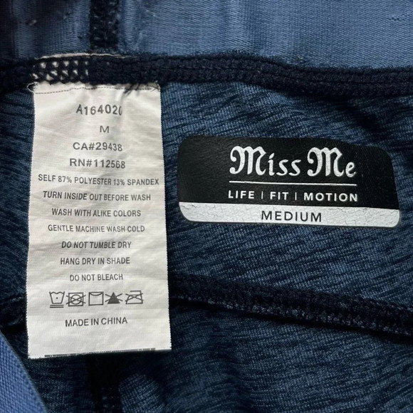Miss Me Leggings Womens Sz M Life Fit Motion Ankle Stretch Athletic Workout Blue - Picture 7 of 10